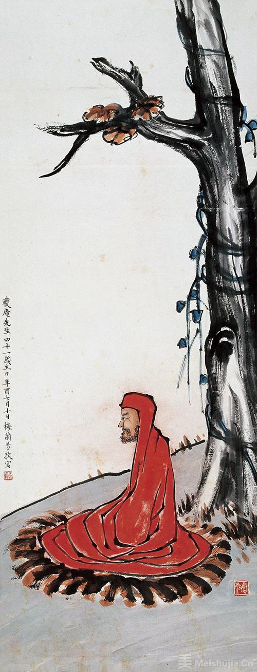 (3/3)梅兰芳1921年绘《达摩坐禅图》
